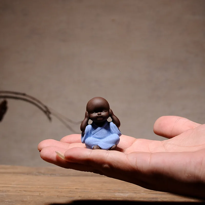 إصّيص سيراميك صغير شاي الحيوانات الأليفة ديكور المنزل البستنة الديكور الحرف الإبداعية قليلا الراهب لطيف التماثيل والحلي المنمنمات Teshouse #4