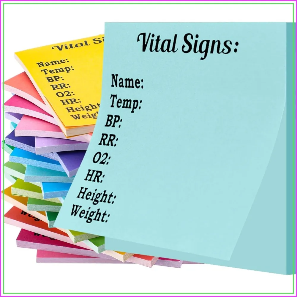

24 Pads 720 Sheets Nurse Vital Signs Sticky Notes CNA Week Gifts Medical Assistant Daily Monitoring Patient Health Checklist Pad Care Hr Bp Oxygen Level Recording