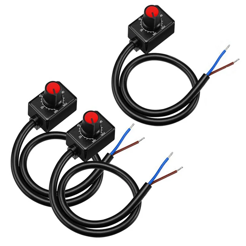 B23B DC 0/1-10V Knob LED Dimmer, Low Voltage Passive Dimmer PWM Dimming For 0-10V Or 1-10V Dimmable Electronic LED Driver 6Pc