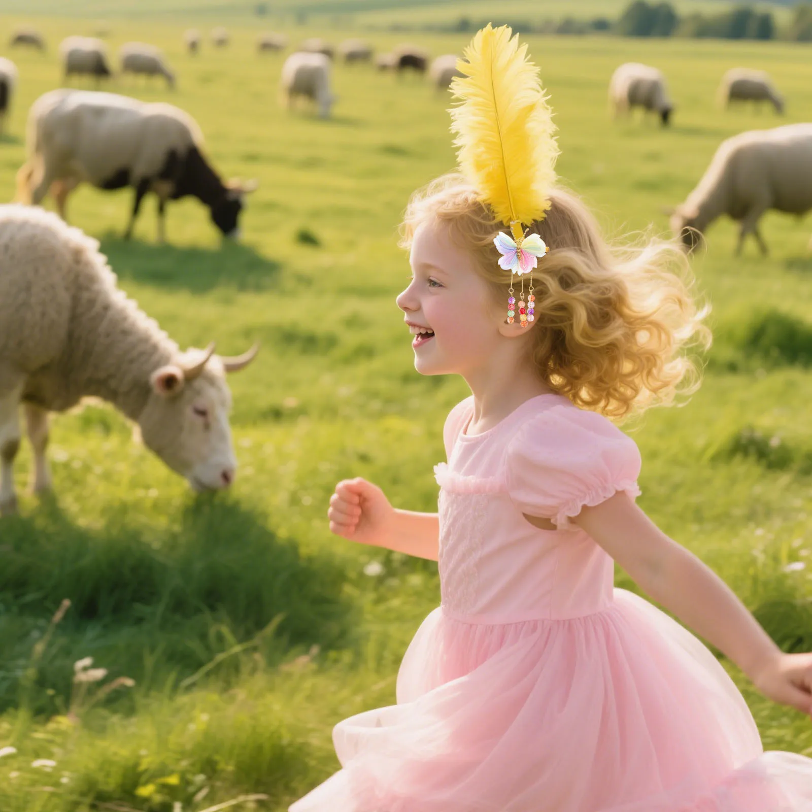 

1Pair Butterfly Hair Clips Children Ancient Style Metal Hairpins Colorful Tassel Hairstyling Accessories for Girls