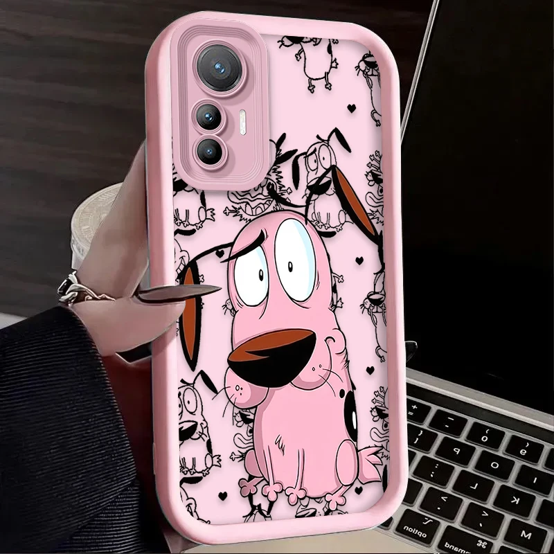Courages Cowardly Dog Case for Xiaomi 12T 13T 14T 11T 13 12 11 Lite 5G NE POCO X6 X5 F6 F5 F3 X4 GT X3 NFC M5S M6 Pro 4G Funda