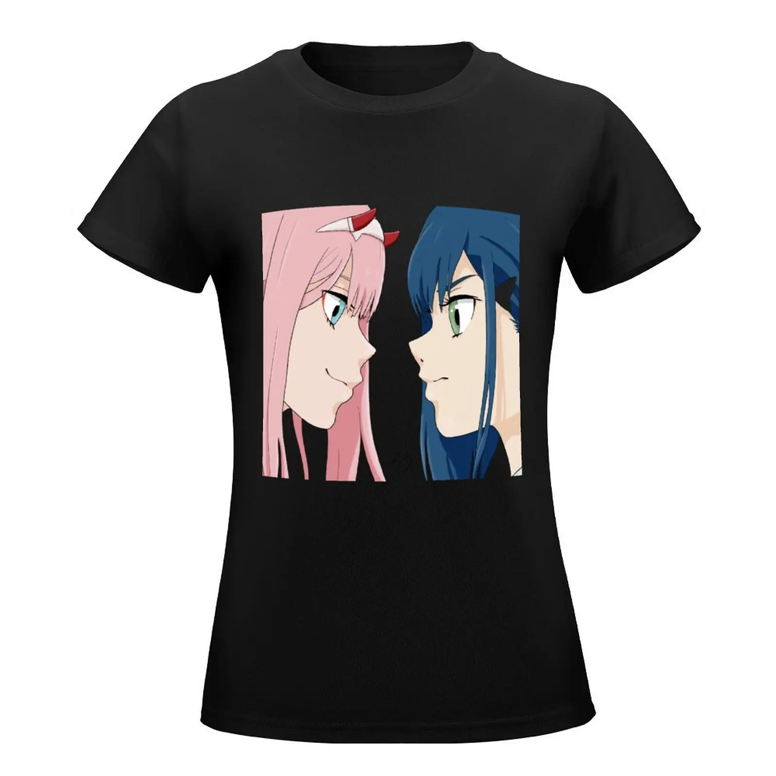 Zero Two VS Ichigo - Darling in the Franxx T-Shirt customs hippie clothes plain funnys tshirts woman