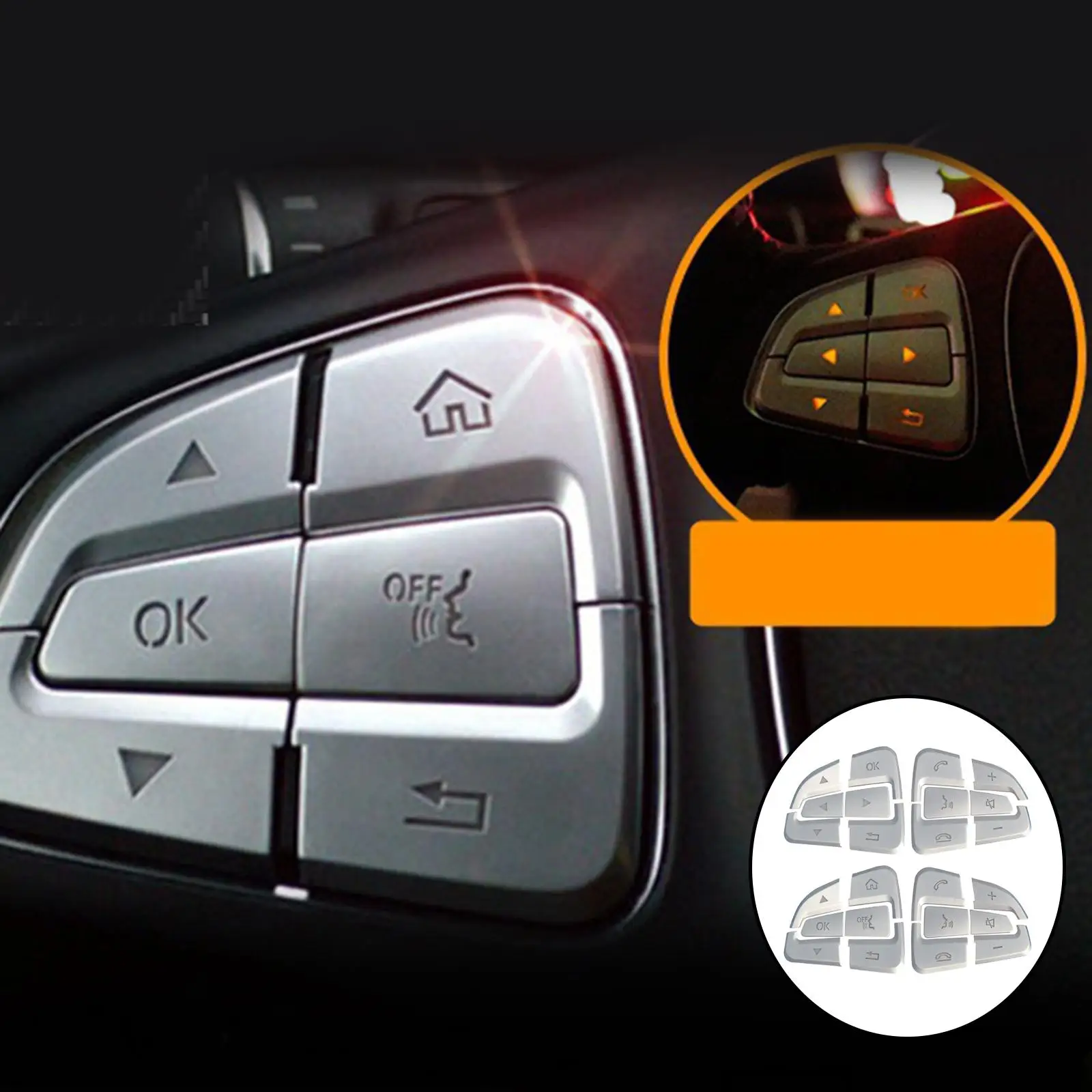 

Steering Wheel Control Button Decoration Trims Fits for GLC GLE GLS Durable