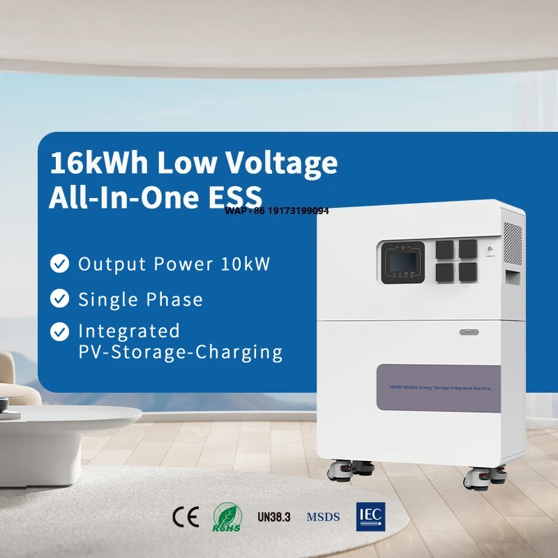 Reduce Electricity Bills Expansion 16kWh 51.2V Grade A Solar LiFePO4 Batteries Cells All-In-One Home & Solar System