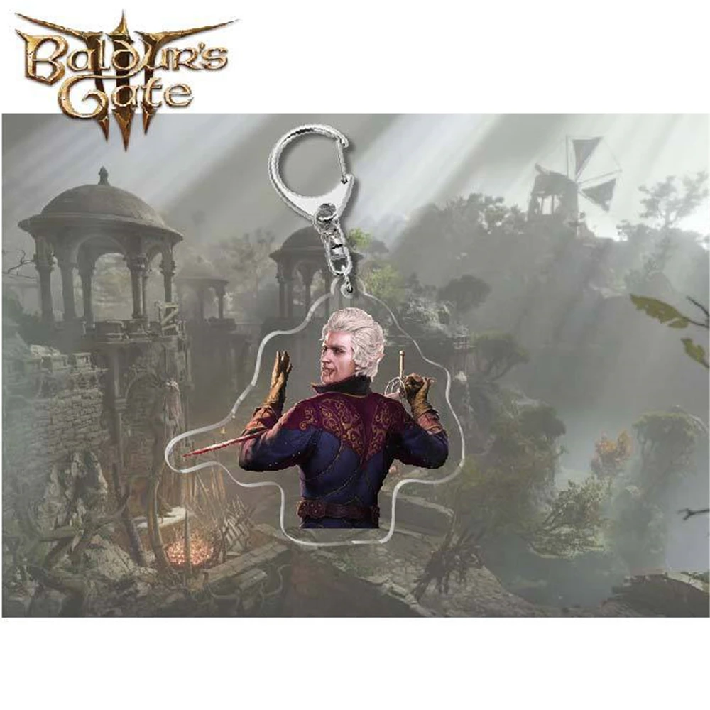 Game Baldur's Gate 3 Astarion Gale Lae'zel Shadowheart Wyll Karlach Key Chains Keychain Cosplay Acrylic Pendant Keyring Prop