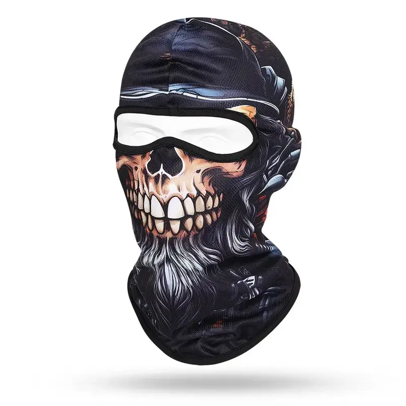 Quick-dry Motorcycle Balaclava Beard Old Men Full Face Cap Biker Skull Masks Motorbike Helmet Hat Cycling Neck Face Protection - Image 13