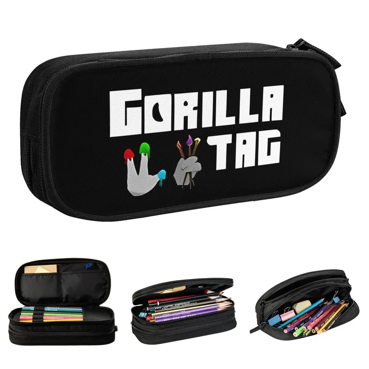 

Lovely Gorilla Tag VR Gamer Gaming Pencil Case Hot Games Pencilcases Pen Kids Big Capacity Bags Office Zipper Stationery