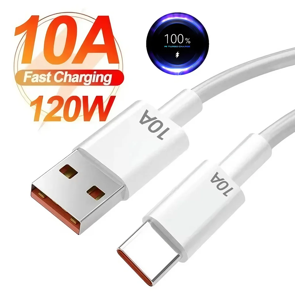 

10A 120W Type C USB Cable Super Fast Charge Cable For Huawei Honor Xiaomi Redmi POCO OPPO Realme Quick Turbo Charge Data Cables