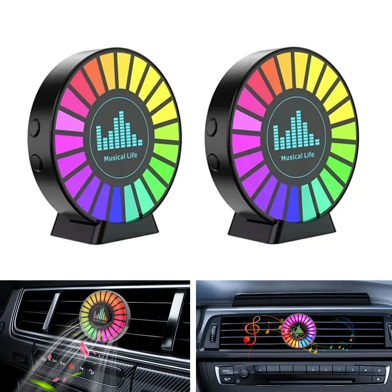 Lampu Aromaterapi Mobil RGB, Sinkronisasi Ritme Musik, Lampu Ambient Interior Mobil, Magnetik untuk Interior Mobil