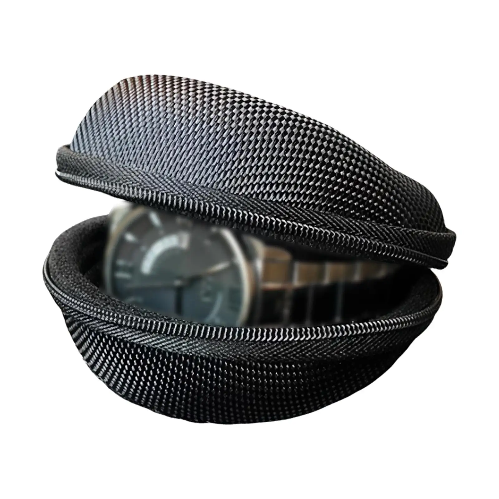Travel Single Watch Case Box Black Cushioned Interior Multipurpose Accessories Soft Velvet with Zipper Smart Watches Pouch