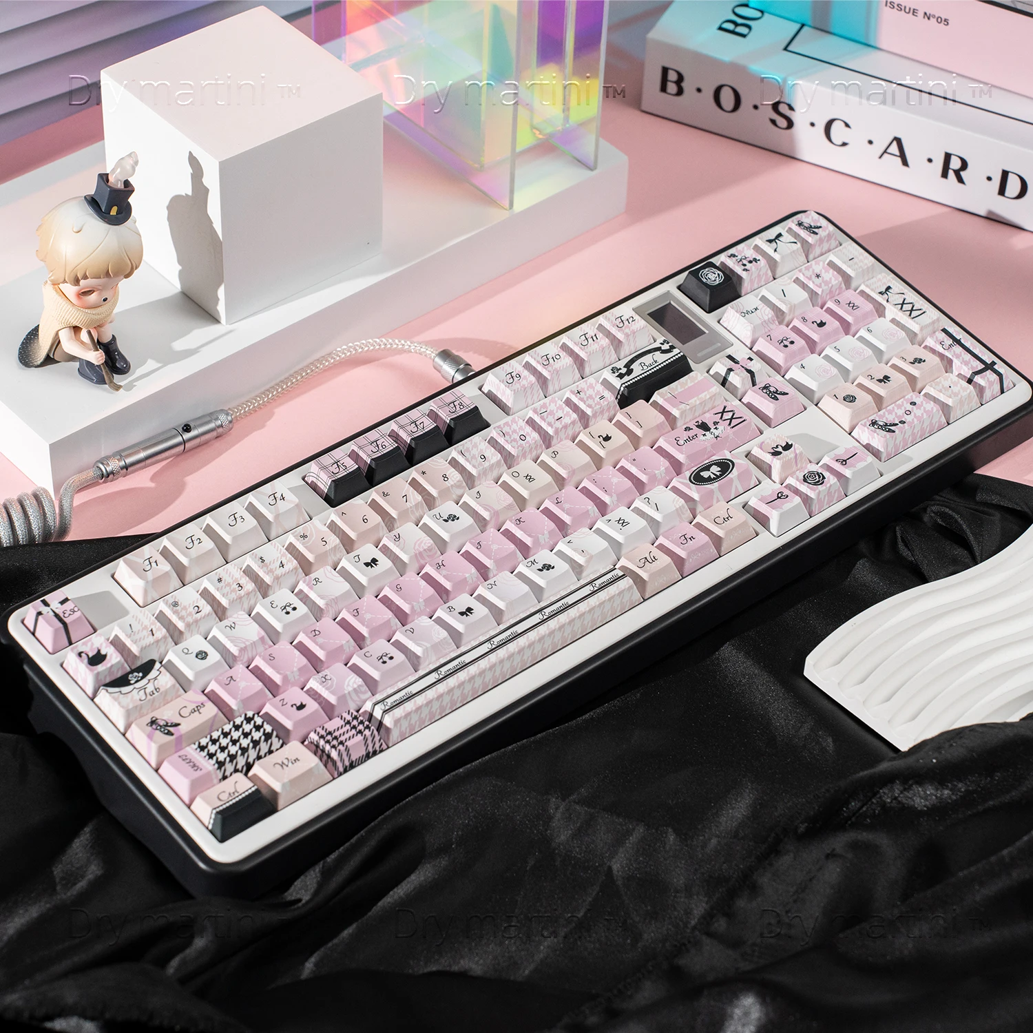 Black Swan Theme Keycap Set Gift 130 Keys PBT Cute Personalized Keyboard Cap Chreey/MO Profile Key Cap for Mechanical Keyboard