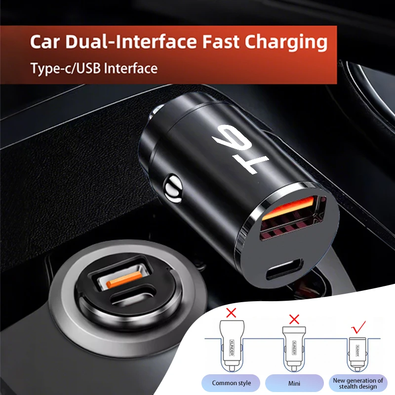 

Car Charger USB Type C Phone Cigarette Lighter Adapter Fast Charging For Volvo T6 S60 S80 S90 V40 V50 V60 V70 V90 XC40 XC60