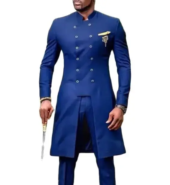 

New Business Casual Double-breasted Men's Suit African Two-piece Groomsman Wedding Suit Ropa Hombre Roupas Maculinas Clothes