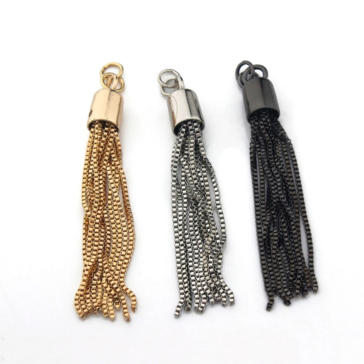 1pcs Fashion Metal Decoration Buckle Tassel Pendant Keychain for Handbag Shoulder Bag Purse Hardware Accessories DIY 3 Colors