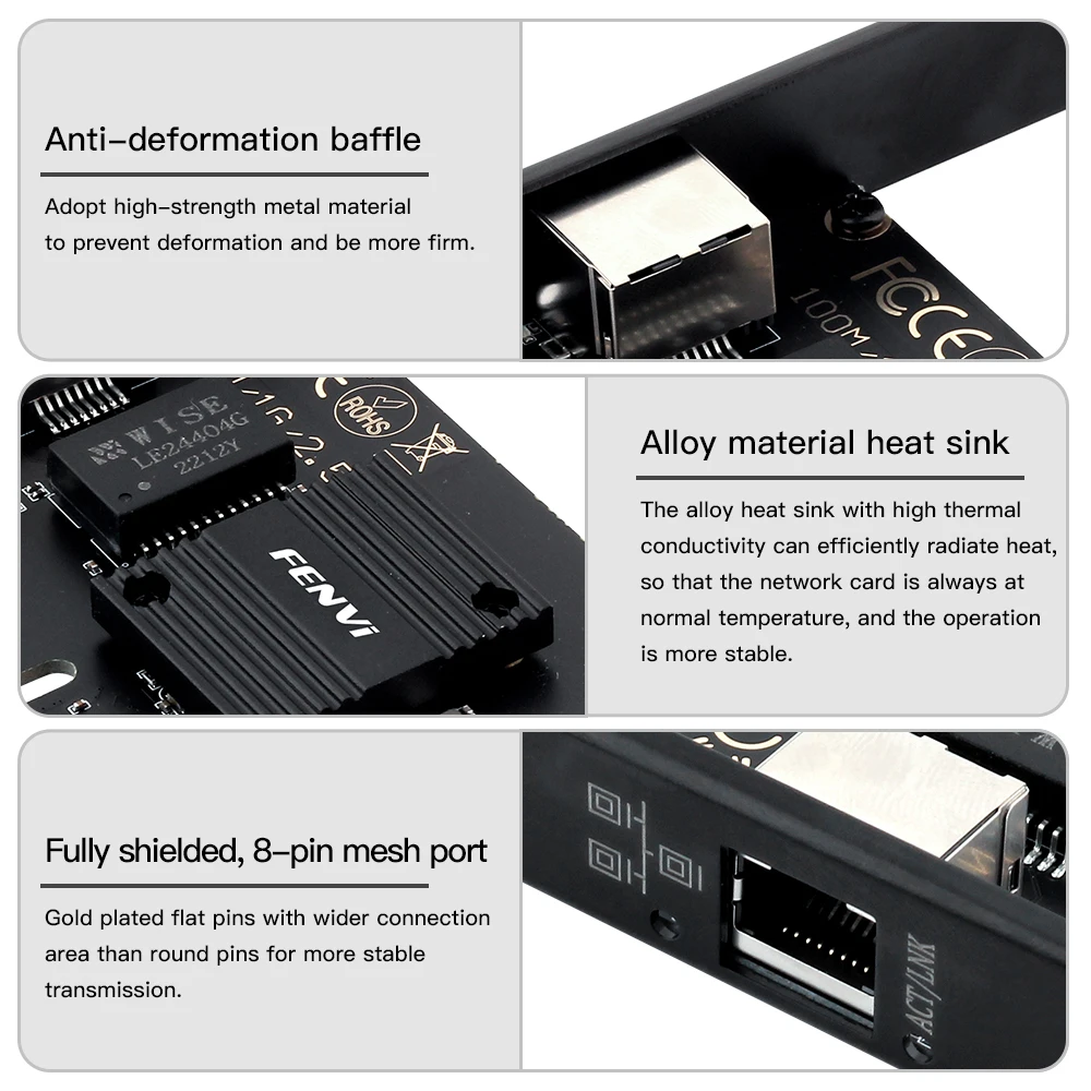FENVI 2.5G PCIE Ke RJ45 Kartu Jaringan 2500Mbps Gigabit Ethernet I226 Adaptor Jaringan Nirkabel untuk Desktop Win10/11