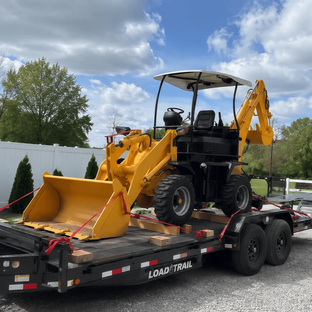 Agriculture Farming Working - Compact 4WD Diesel Backhoe Loader Hydraulic