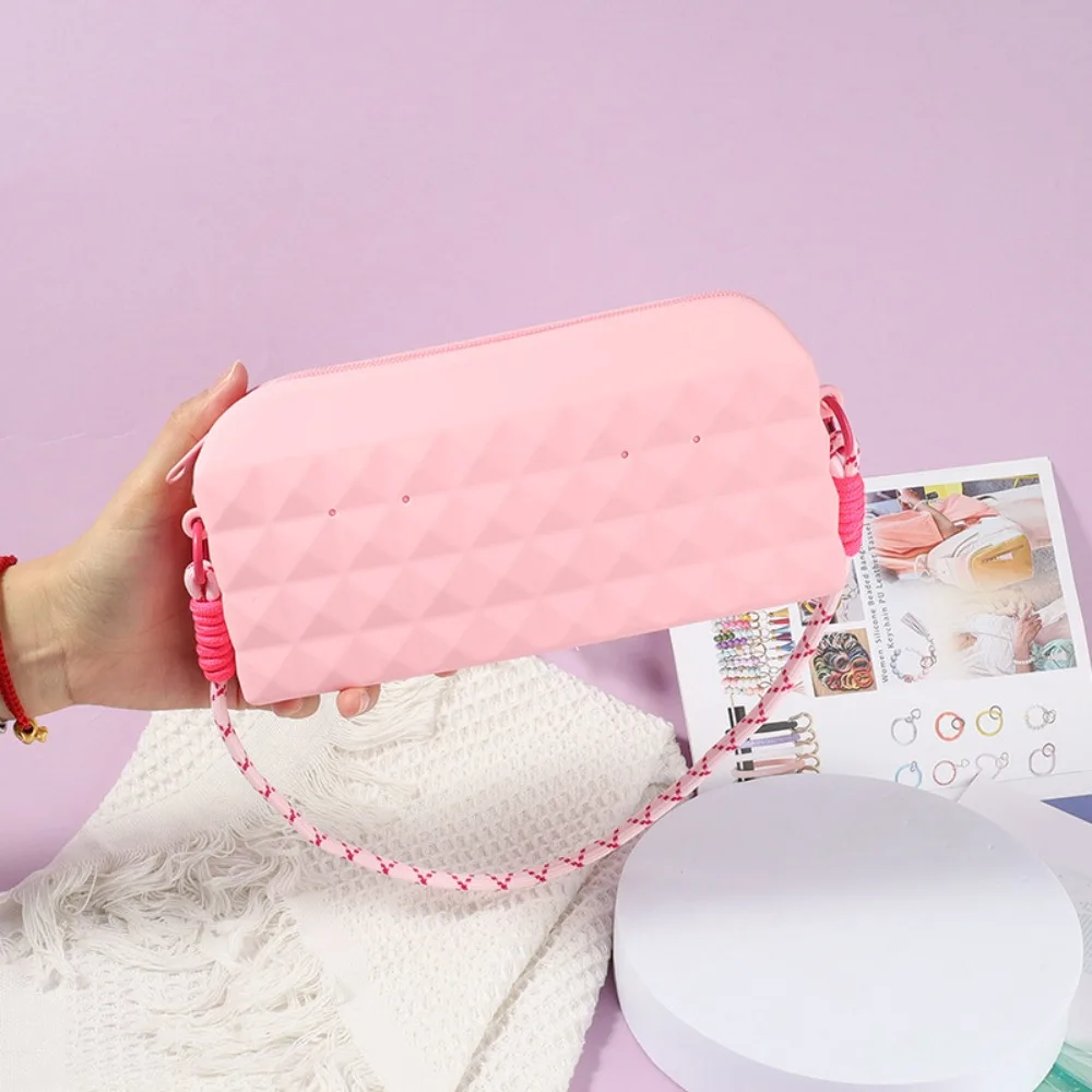 New Silicone Cosmetic Bag Multifunction Waterproof Storage Pouch Zipper with Lanyard Phone Bag Handbag