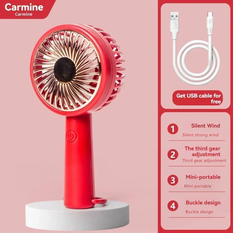 2024 New USB Small Fan Handheld Portable Portable Small Fan Small Outdoor Mini Rechargeable Fan Student Dormitory Hand-held Fan