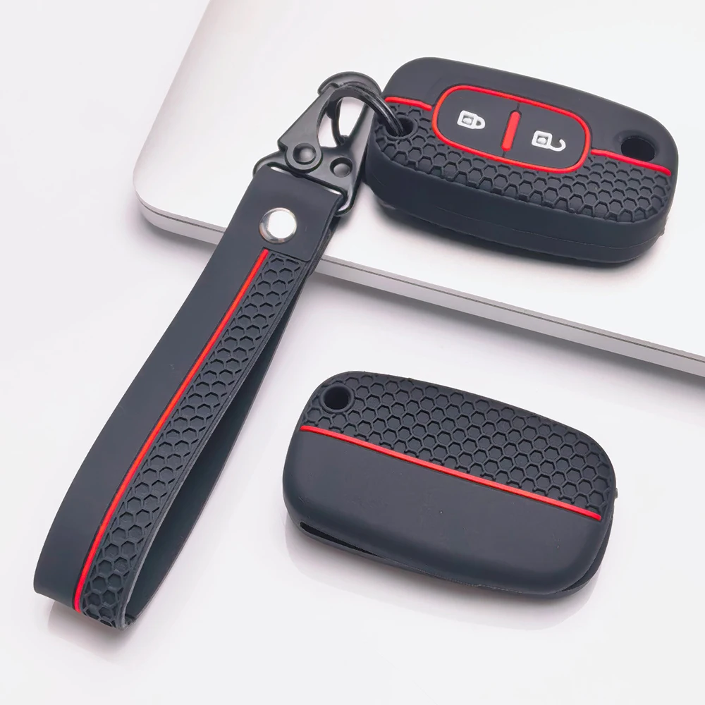 Key Cover for For Renault Clio 3 Twingo 2 Modus Kangoo Scenic 2 Megane 2 Lada Vesta Granta Kalina Niva with Keychain Shockproof