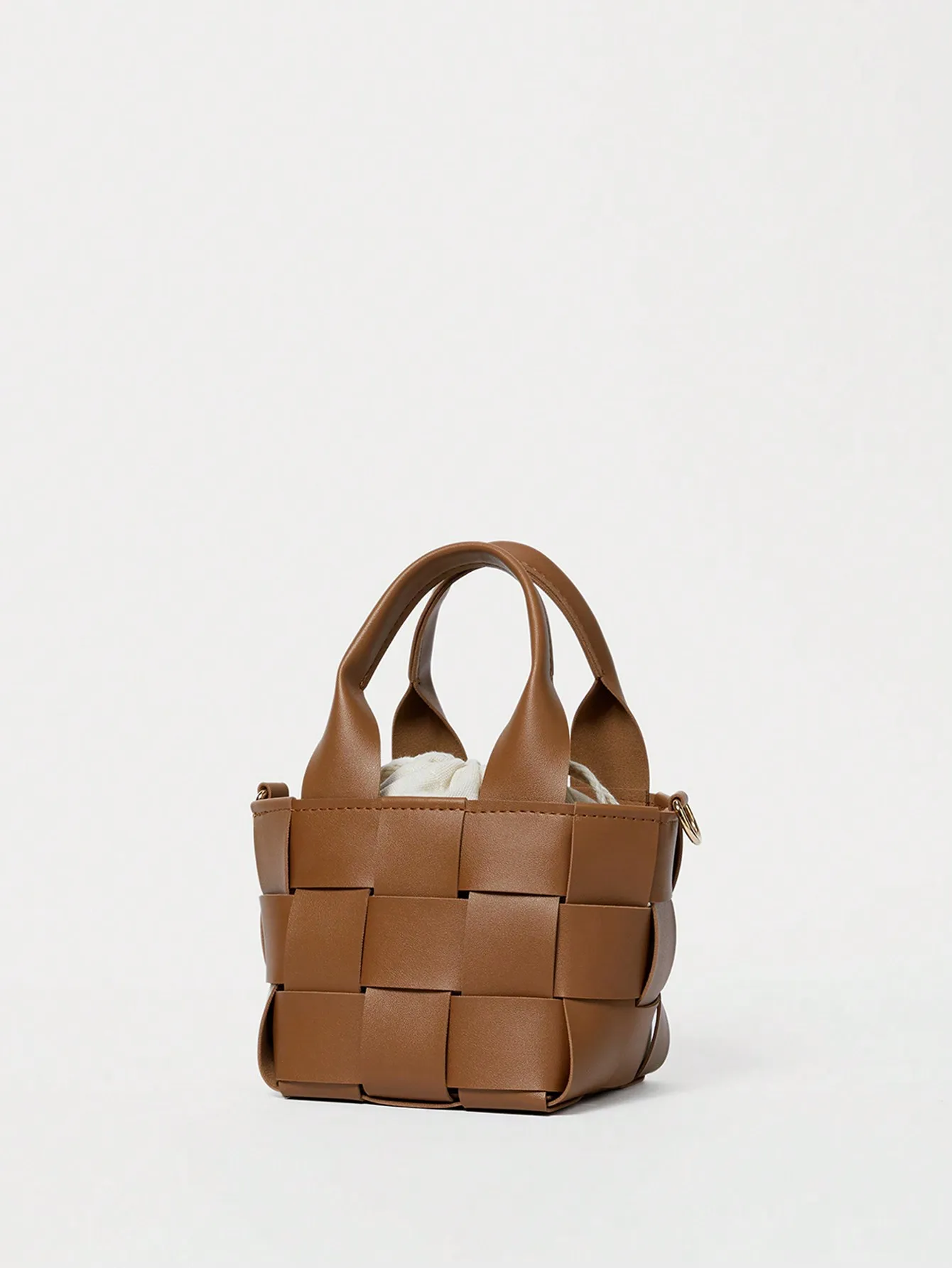 Modische, minimalistische, karierte Bucket Bag, leicht, mit verstellbarem Riemen, Damen-Handtasche mit Tragegriff für Urlaub, Reisen und den Alltag – Detail 12