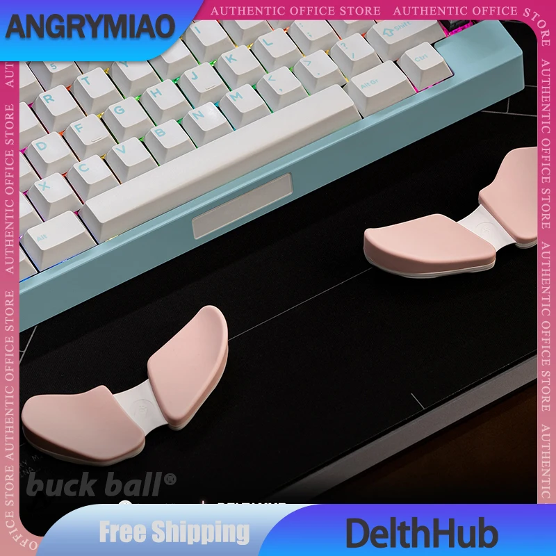 

AngryMiao DeltaHub Carpio2.0 Ergonomic Design of Split Wrist Support Keyboard And Mouse Office Wrist Guard Silicone Mouse Pad