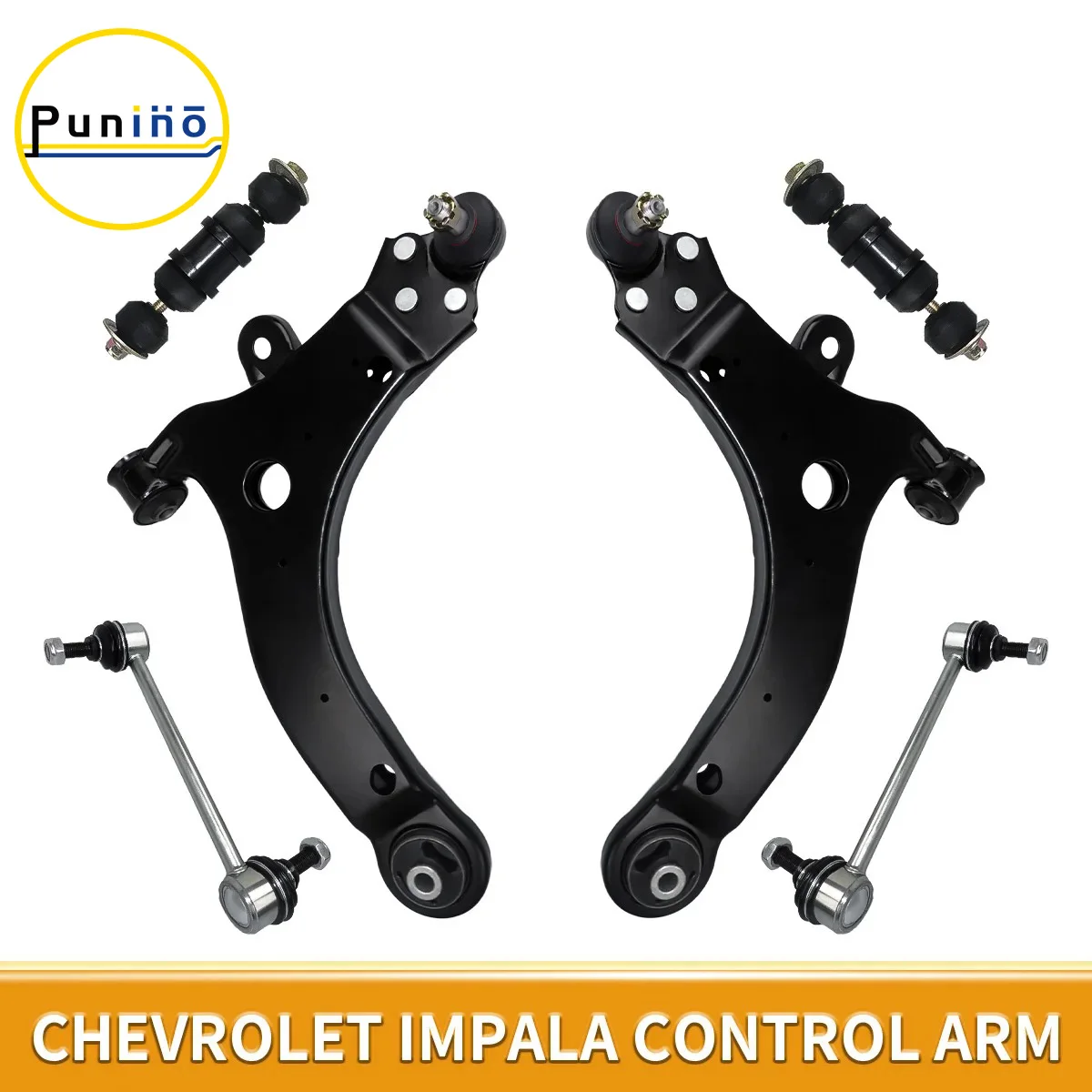 

Punino 6pcs Front Lower Control Arm with Ball Joints Set for Chevrolet Impala Buick Lacrosse 1997 1998 1999 2000 - 2016