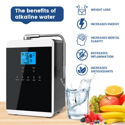 11 Plates Platinum Coating Alkaline Water Ionizer Machine Household PH 4.5~10.5 Alkaline Acid Water Ionizer for Home