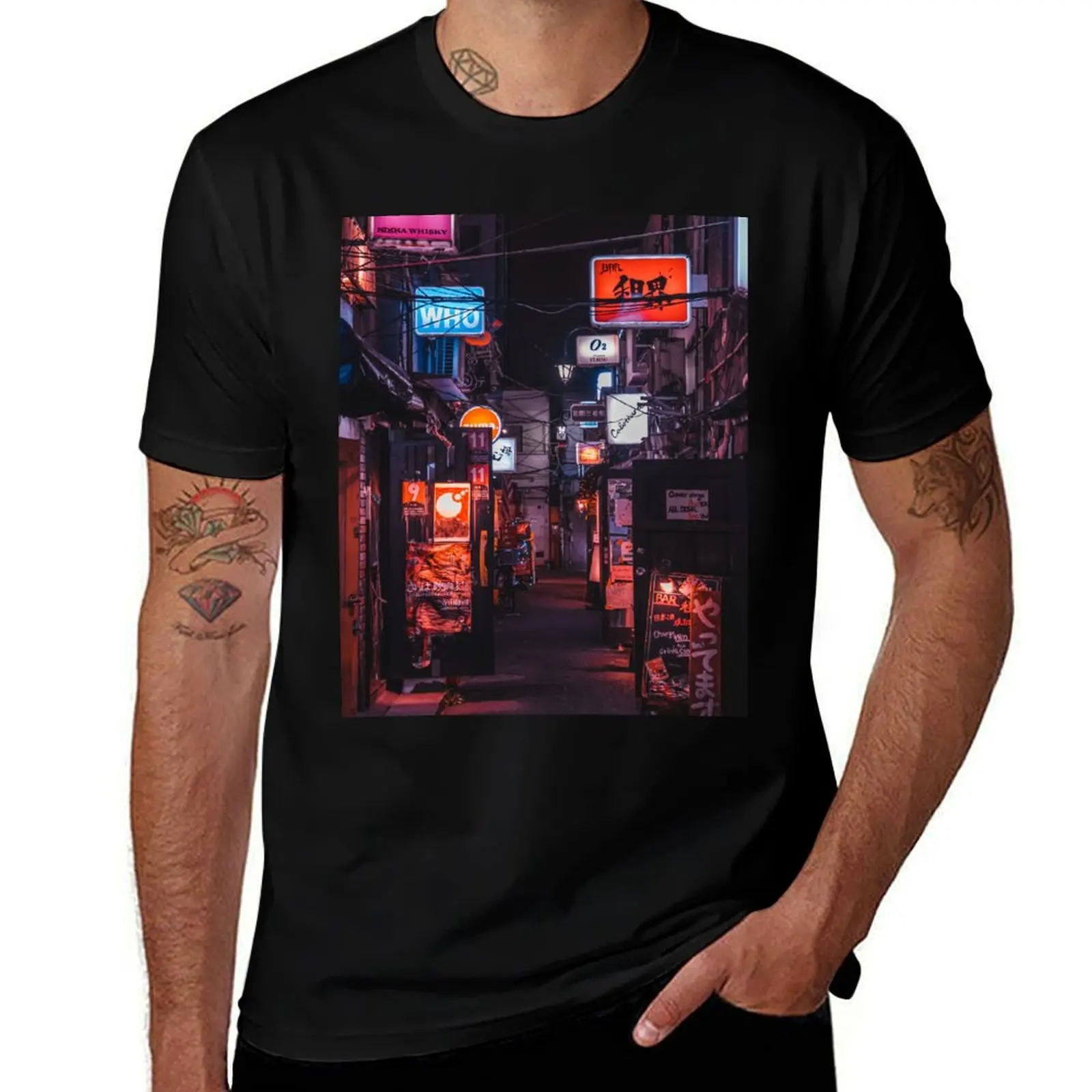 

Golden Gai Tokyo Bar Crawl T-Shirt t shirt men 100% cotton luxury brand funny t shirts cotton man t shirts for men T-shirt