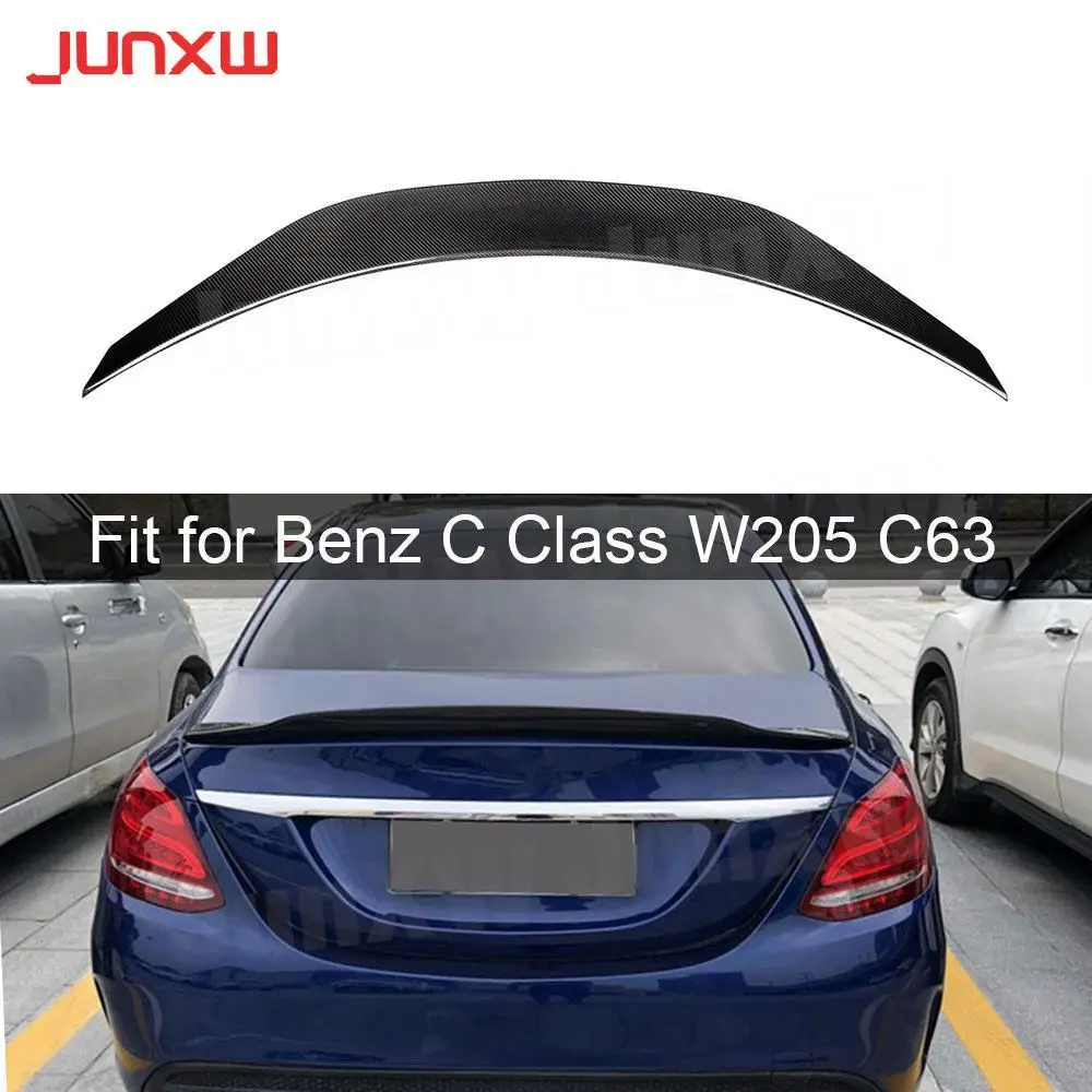 Dry Carbon Fiber Rear Boot Spoiler For Mercedes Benz C Class W205 C63 AMG 2014-2019 Rear Trunk Duck Spoiler Lid Wing