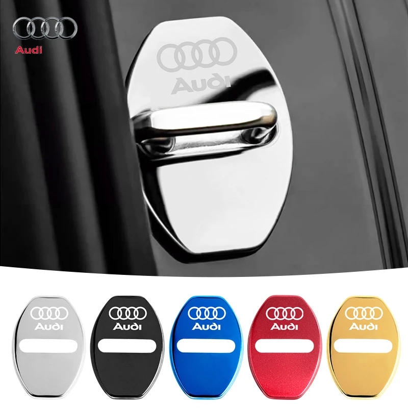 4 PCS/Set Fashion Stainless Steel Car Covers Door Lock Protecting Cover For audi a3 a4 a5 a6 a7 a8 Q3 Q4 Q5 Q6 Q7 b8 b6 c6 8p b7