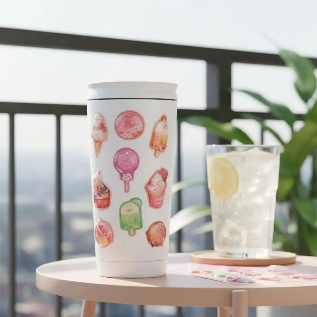 

Creative Dessert Series 3D Liquid Stickers Kawaii Puffy Shaker Decal For Kids DIY Scrapbooking Water Bottle Journal Decoration