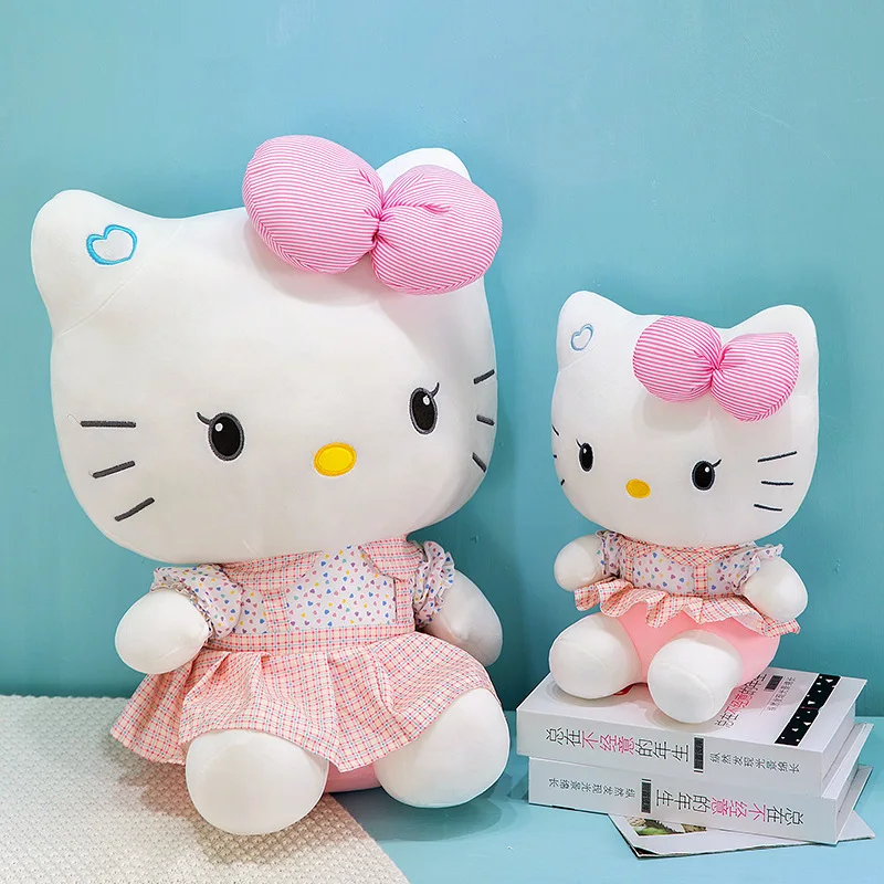 Sanrio – chat en peluche mignon, jouet pour enfants, cadeau d'anniversaire et de noël, oreiller de couchage doux, poupée pour filles, vente en gros