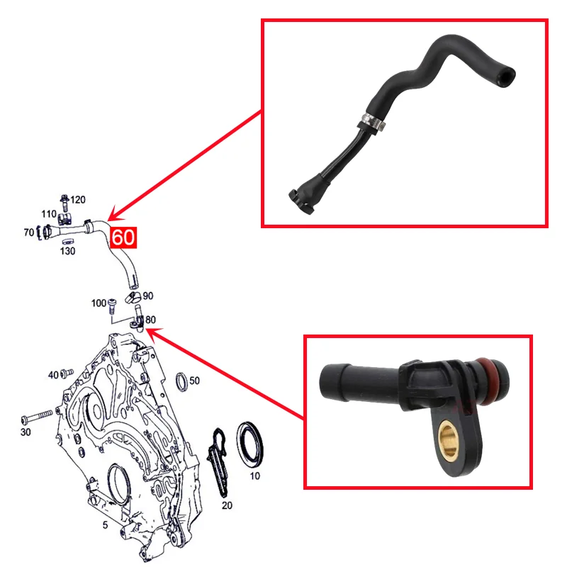 2782031217 0099972972   Корпус ГРМ, вентиляционная труба, фитинг вентиляционной трубы для Mercedes Benz C292 W166 X166 W463 R231 W221 W222 M157 M278