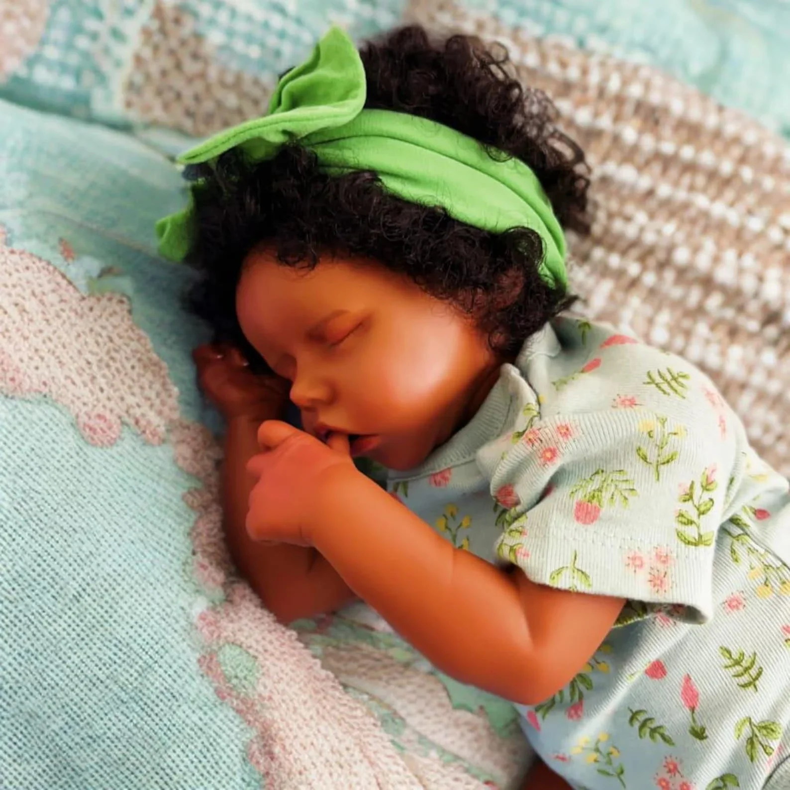 Risbecko 17 Inch Lifelike Black Reborn Baby Doll - African American Soft Cloth Body Doll - Birthday Gift/Christmas Gift