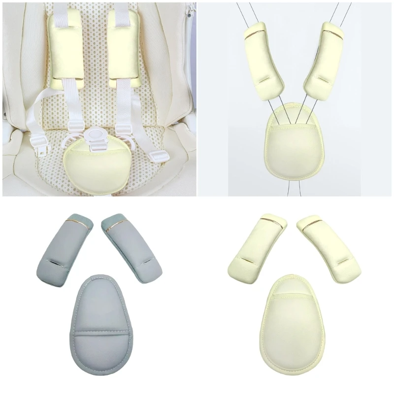 M76C 3 قطعة واقيات الكتف لمقعد السيارة قابلة للتنفس مجموعة حشوة لعربات الأطفال مع دعم أمامي معزز سهل التركيب #1