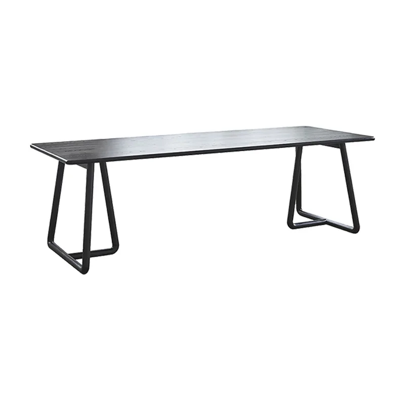 طاولة تفاوض مكتبية، منضدة، خشب صلب أسود، طاولة طعام منزلية صغيرة #1