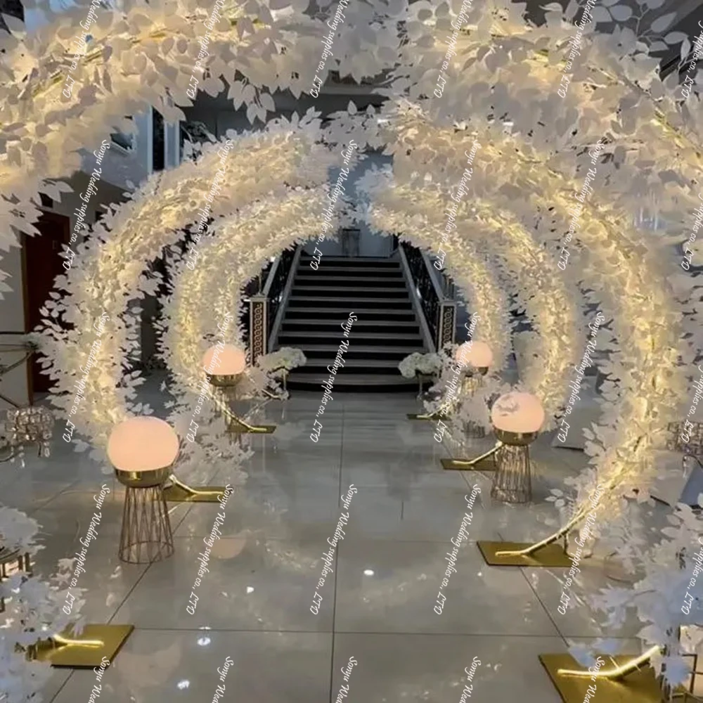 

2pcs)hot salepainted gold large arch half round wedding metal arch frame wedding set