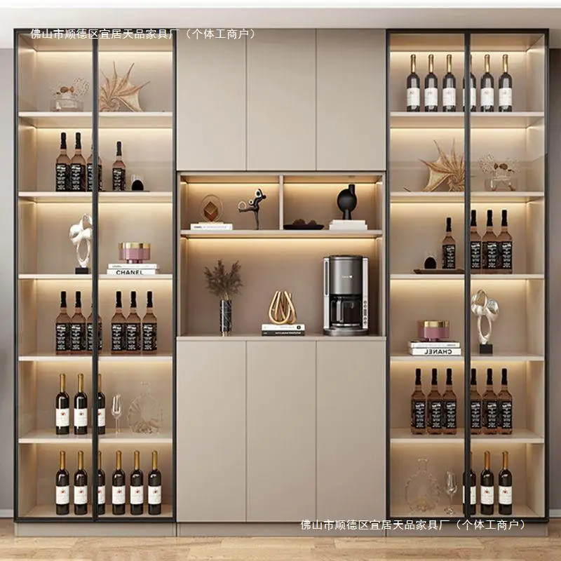 Cabinet door multi-layer wall integrated multi-functional kitchen rack floor locker living room wine cabinet dining side