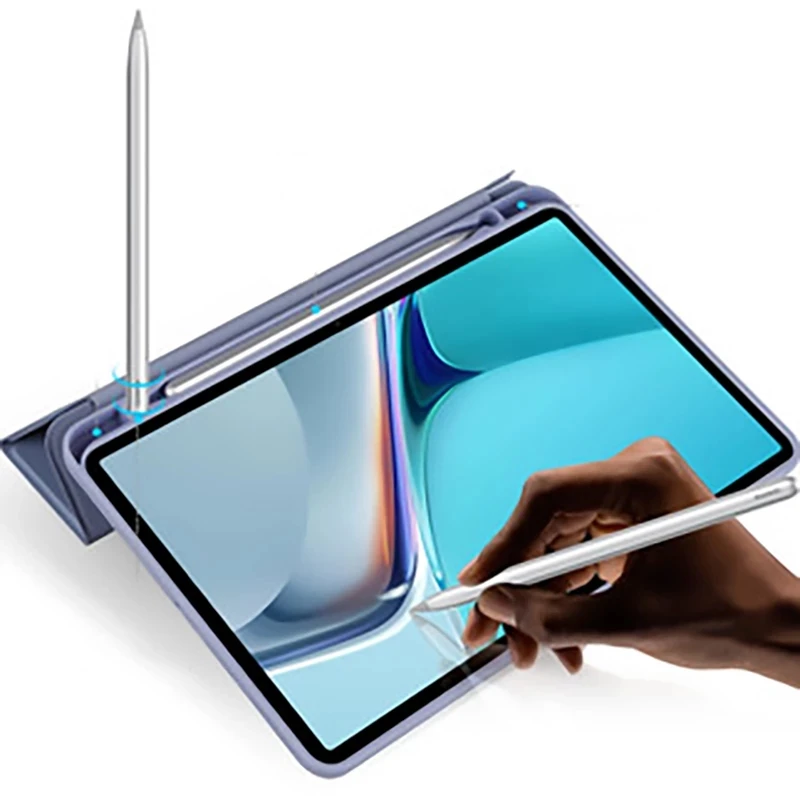 With Pencil holder Case for HUAWEI MatePad 10.4 2022 Tri-fold Silicone Cover for MatePad LTE/10.4\