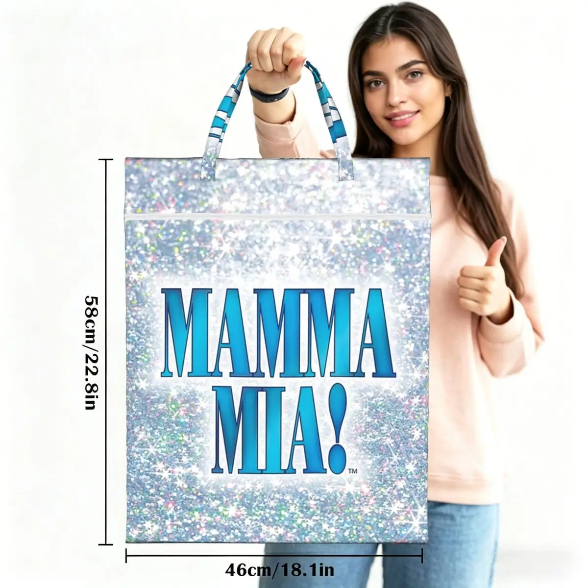 Mamma Mia 2 Travel Laundry Bag Waterproof Reusable Dirty Clothes Pouch Gym Yoga Vacation Washing Basket