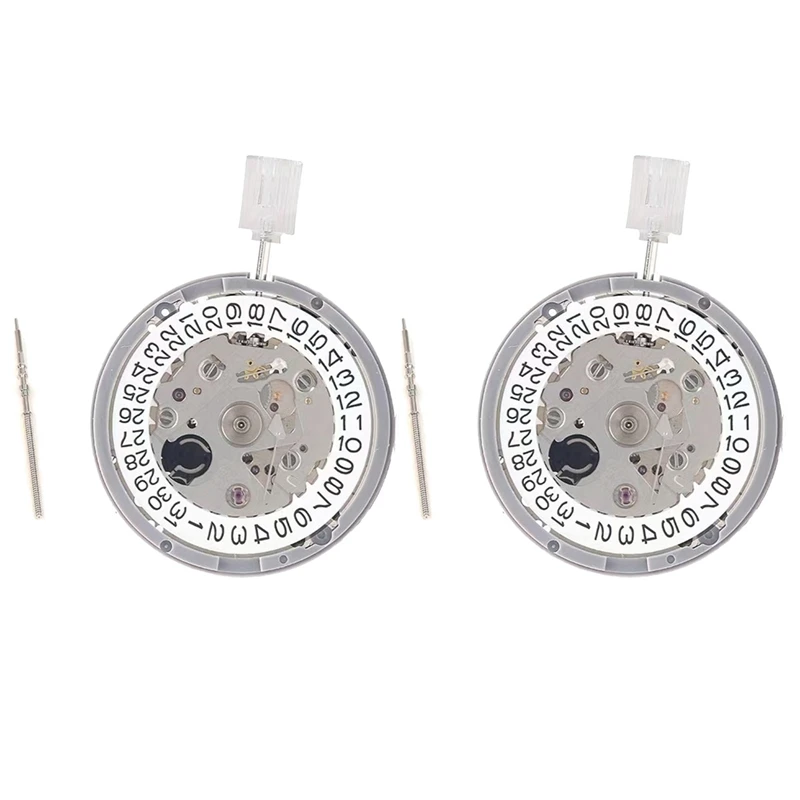 2PCS NH35A NH35 Movement High Accuracy Mechanical Watch Movement Date At 3 Datewheel 24 Jewels Automatic Self-Winding