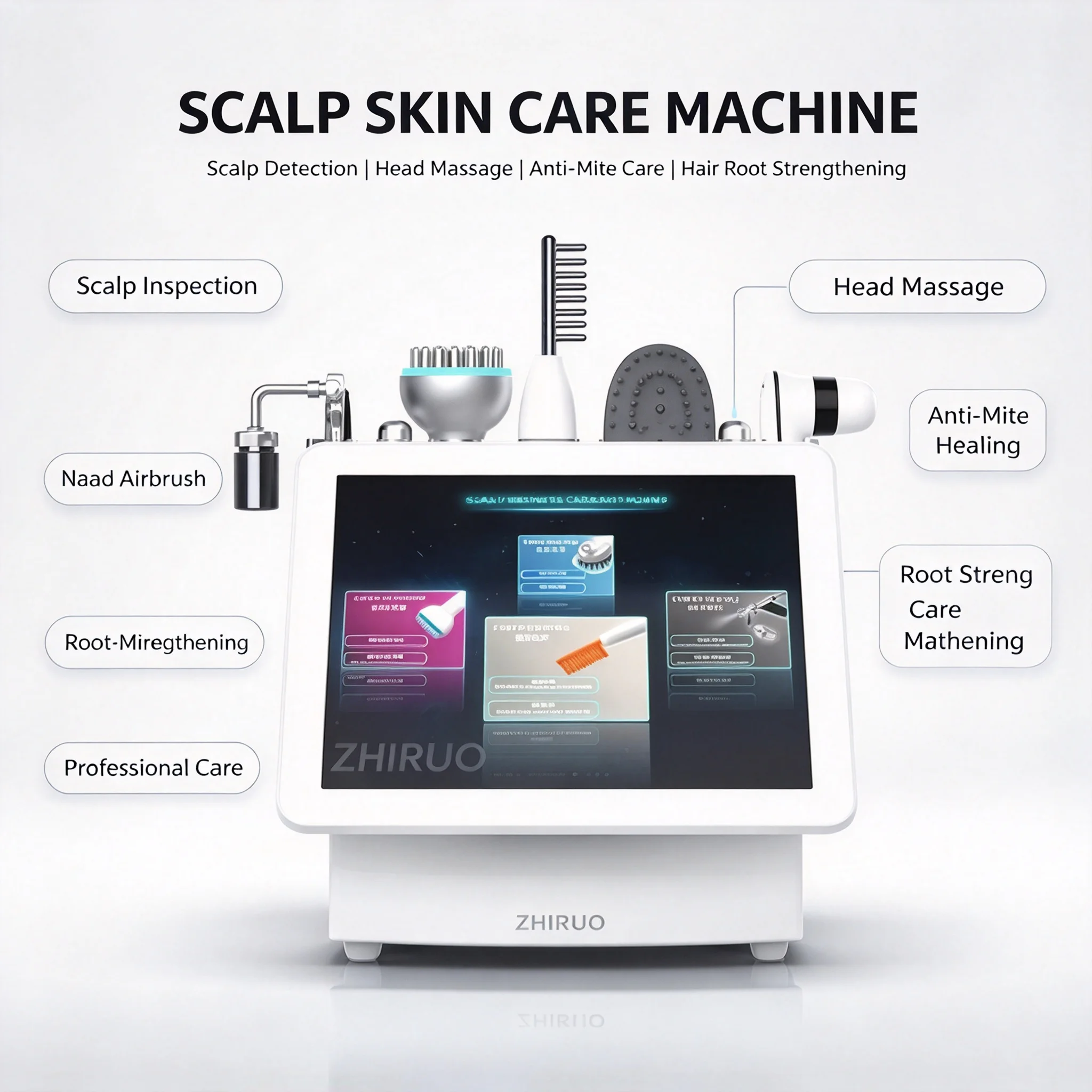 Professional Hair Scalp Analysis Machine 5 In1 Oil Hair Analysis Anti Skin Care Oxygen Scalp Scanner Hair Analyzer