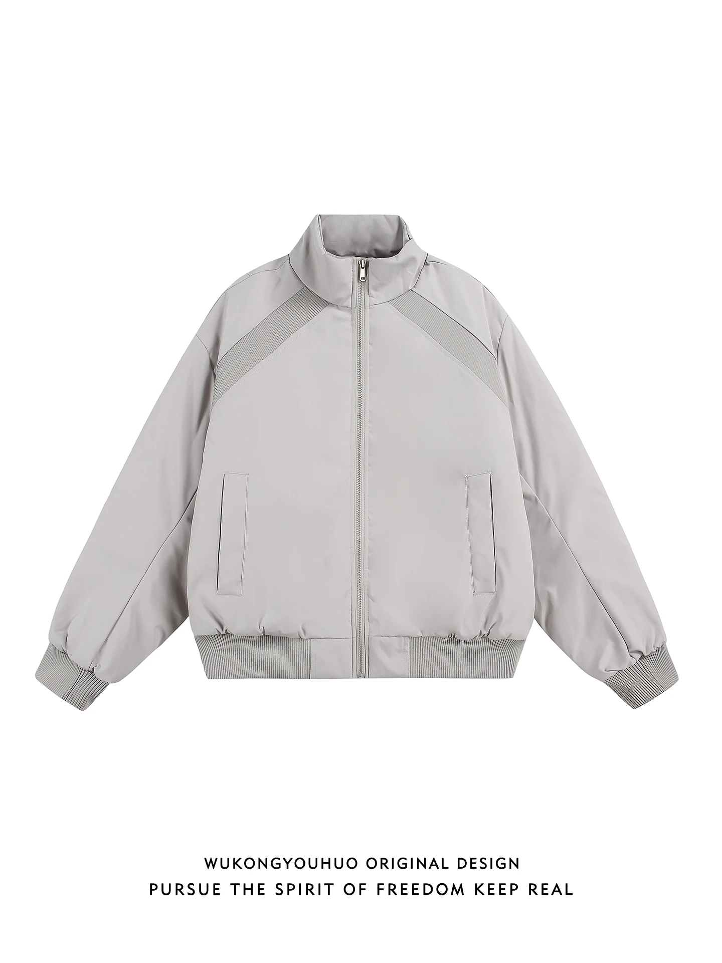 

Warm Thi Cotton Jaet Youth Faionable ort Sle Stand Collar Men Women Winter Clothing Casual Polyester Fiber Zipper C...