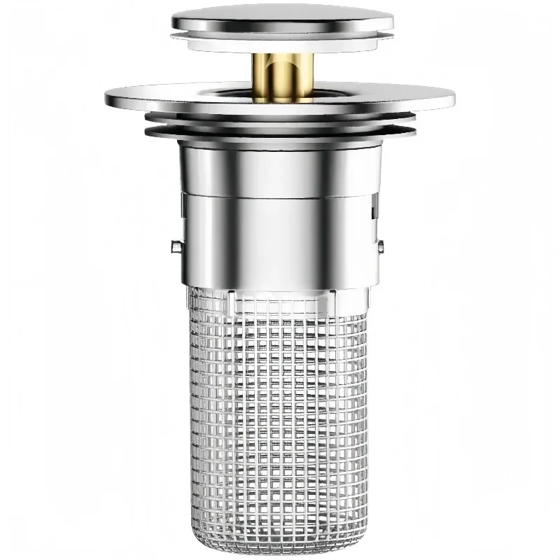 

1PCS Washbasin Leak Plug Stainless Steel Bouncing Core Type Filter Basket Sink Drain for Washbasin Universal Accessory