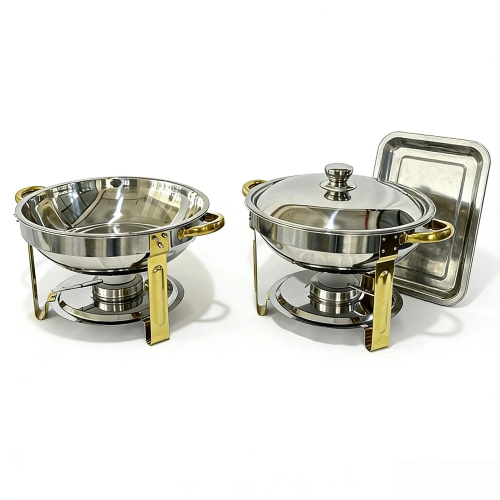 

5L Flip-Top Chafing Dish Stainless Steel Buffet Food Warmer for Home & Commercial Use with Hanging Rack
