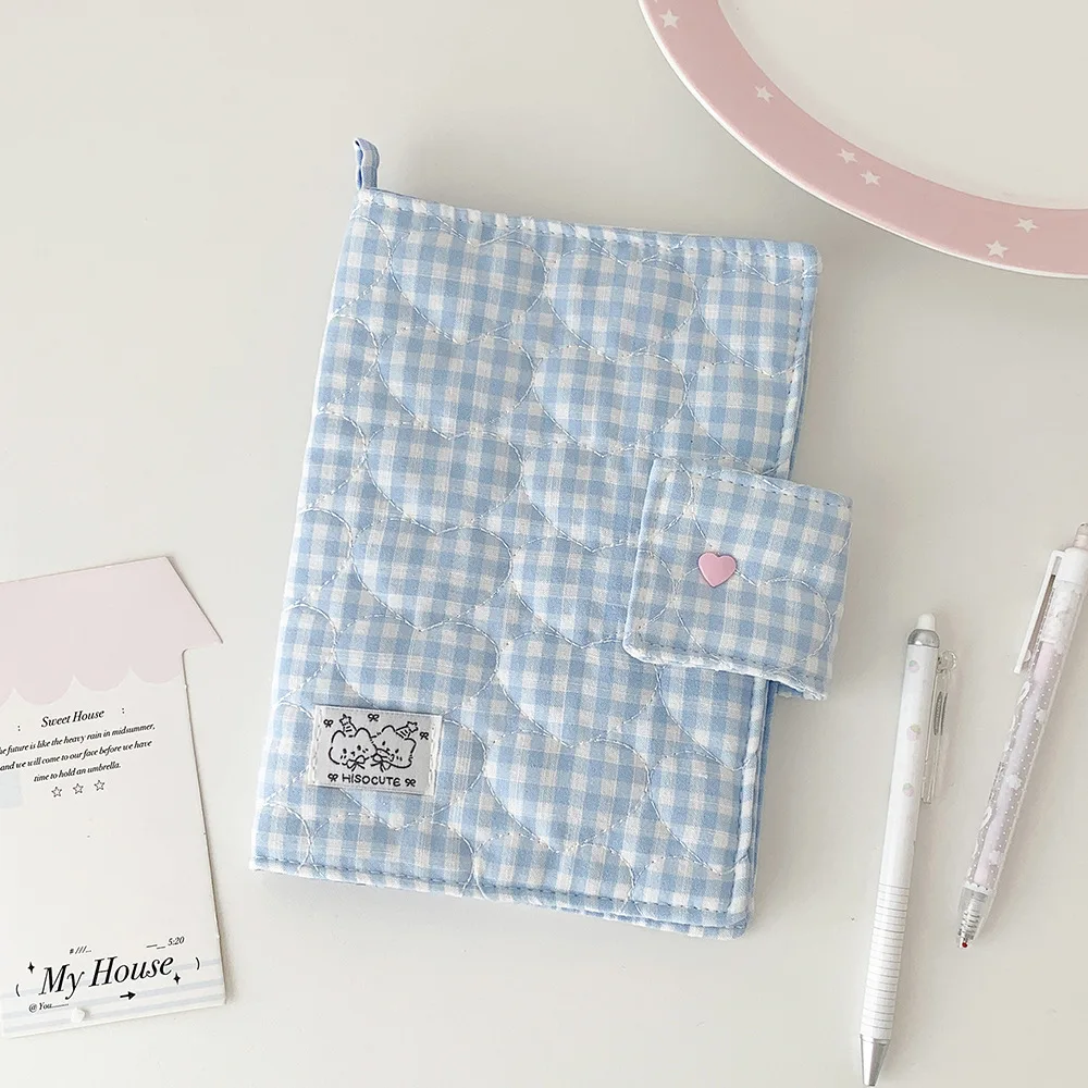 Koreanische Mode Gitter-Liebes-Motiv Abnehmbare Buchhülle Schreibwaren-Aufbewahrung Schutzhülle A5 Pack Buchhülle – Detail 3