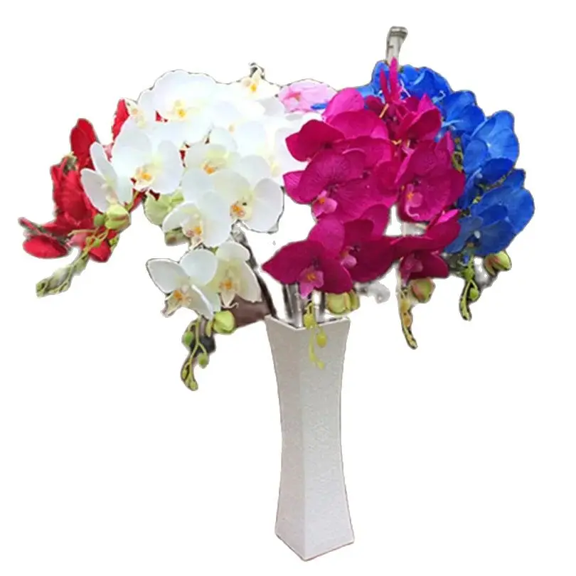 

10pcs Artificial Butterfly Orchids Faux 8 Heads Phalaenopsis Moth Orchid Flower Plant for Wedding Centerpieces Decorative Flower