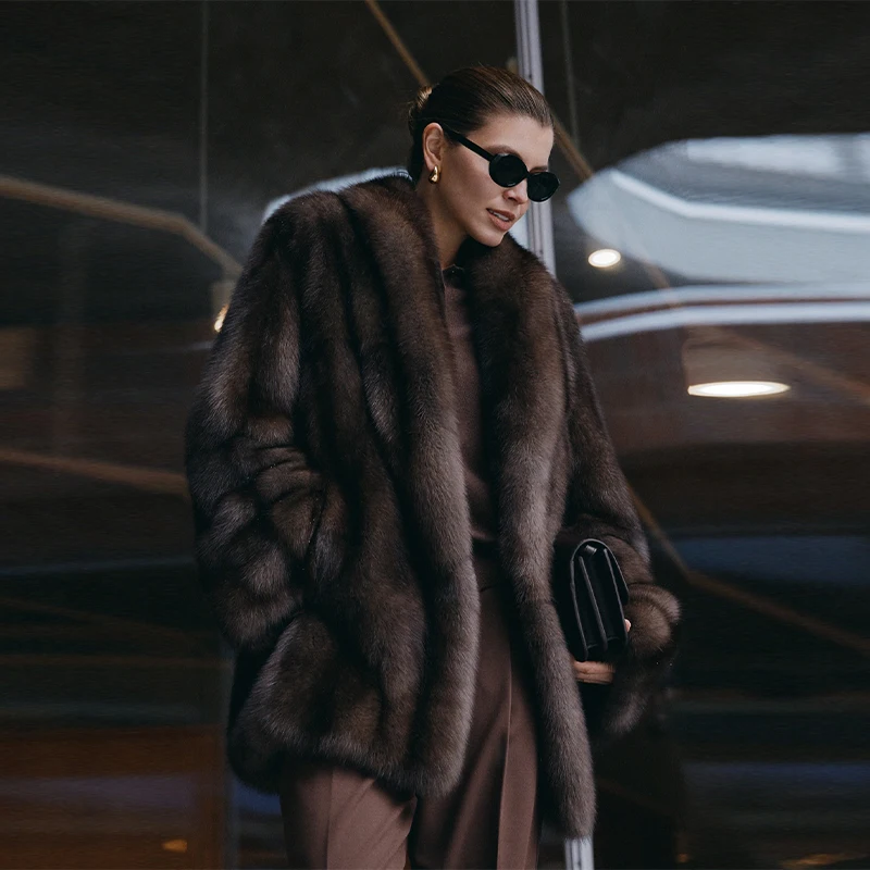 معطف فاخر من الفرو الصناعي السميك للنساء معطف شتوي بأكمام طويلة وحزام خصر عتيق ملابس خارجية فضفاضة 2025 معاطف نسائية ناعمة دافئة جديدة #2