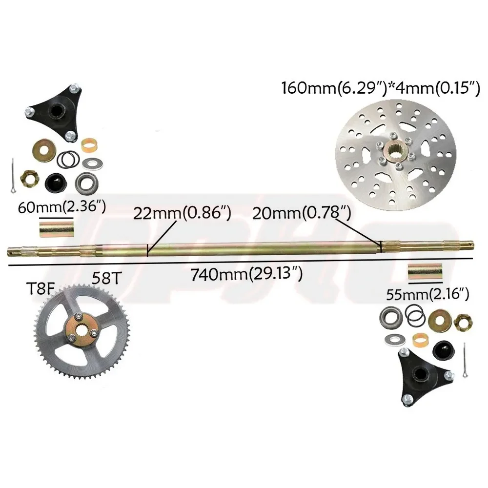 TDPRO Go Kart Achteras Montage Kit 4.10-6 Wielen Hubs Achterband Band voor Mini Bike Drift Trike Golf Kid DIY Set Montage