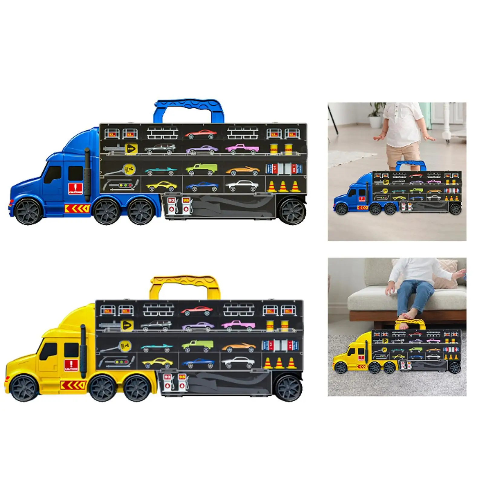 

Transport Carrier Truck Toy Set with 10 Alloy Race Car Foldable Carrier Truck Toys for Kids for 2 3 4 5 6 Year Old Boys Gifts